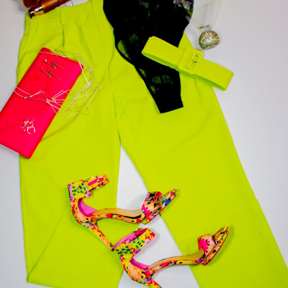 Lime Belted Slacks